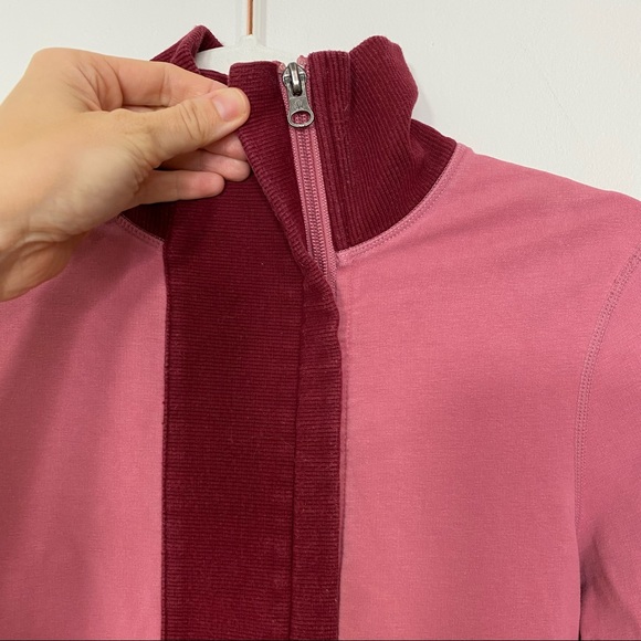 *RARE* LULULEMON Red/Pink Full-Zip Collared Sweatshirt w/ Elbow Patches - Size 6 - Picture 11 of 12